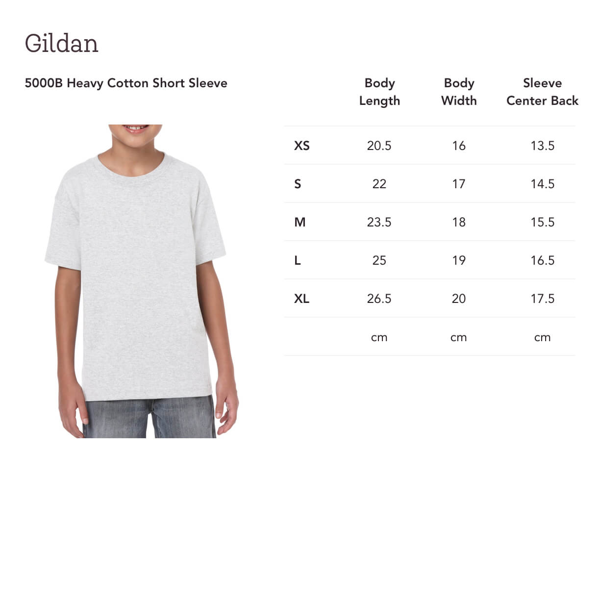 Gildan Youth Raglan Size Chart